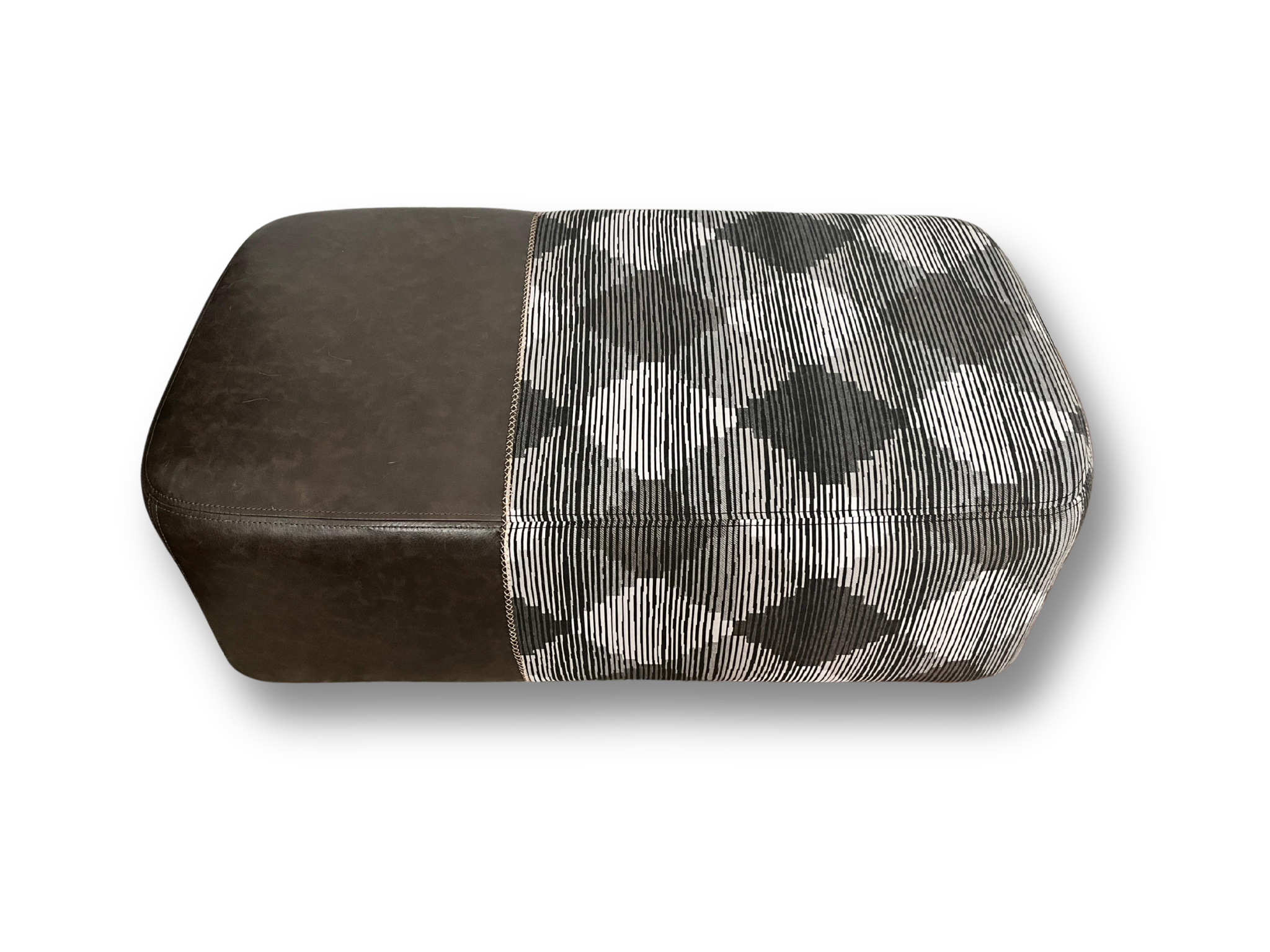 KVN Design Nomad Single Cube in Yak Leather with Sunbrella Fabric Nomadic Series Collection