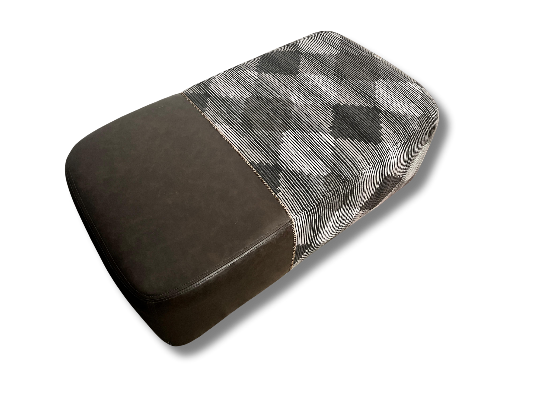 KVN Design Nomad Single Cube in Yak Leather with Sunbrella Fabric Nomadic Series Collection