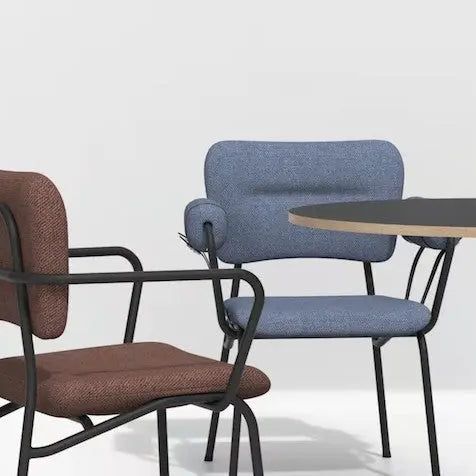 Link Dining Chair – Modern upholstered chair with Gabriel Kvadrat fabric and signature armrest straps