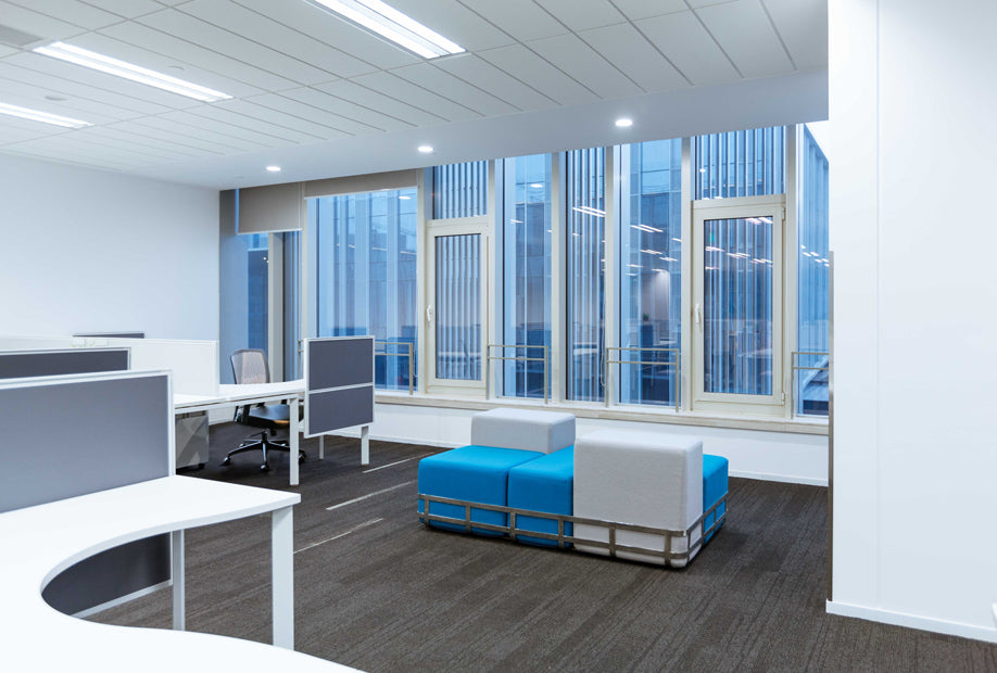 KVN Design Furniture Singlax Modular Sofa with cushion cubes and chrom metal frame