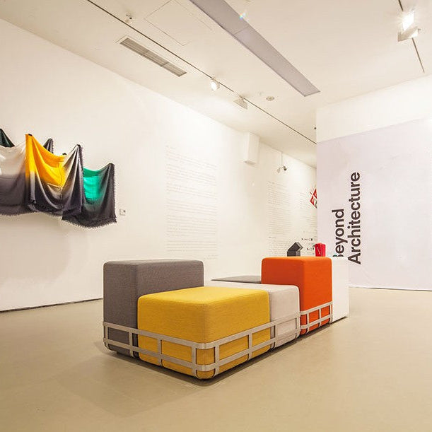 KVN Design Furniture Singlax Modular Sofa with cushion cubes and chrom metal frame