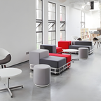 KVN Design Furniture Singlax Modular Sofa with cushion cubes and chrom metal frame