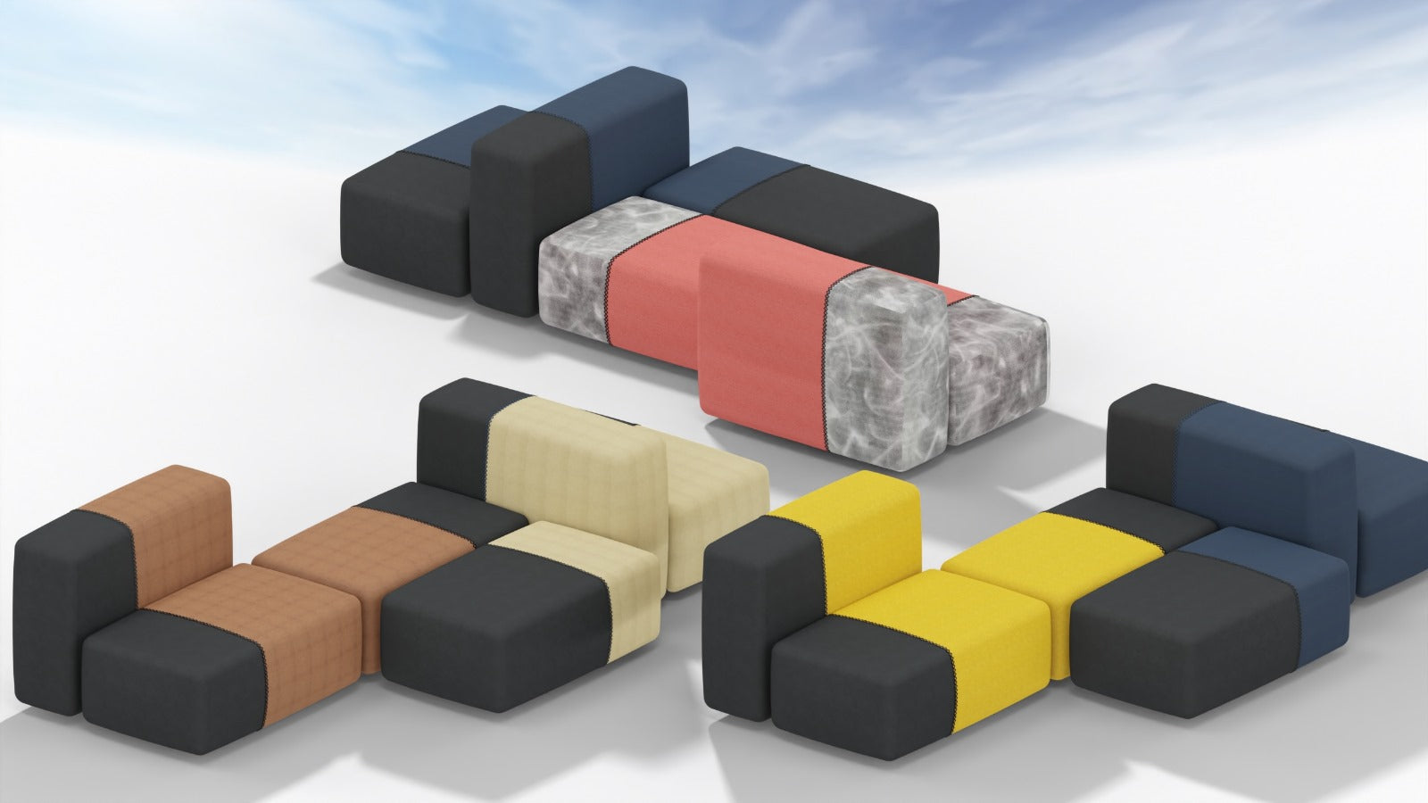 KVN Design Nomad Cubes in various Colours modular sofa 