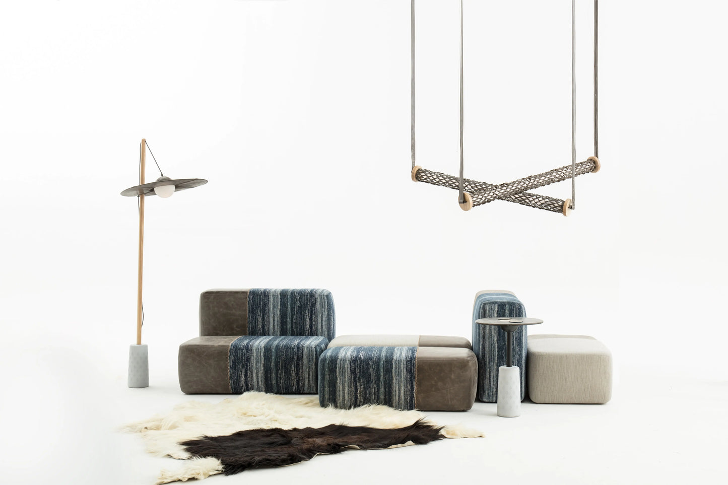 Nomad Mesh Yak-Leather Lamp - Lighting Up Exclusive Spaces