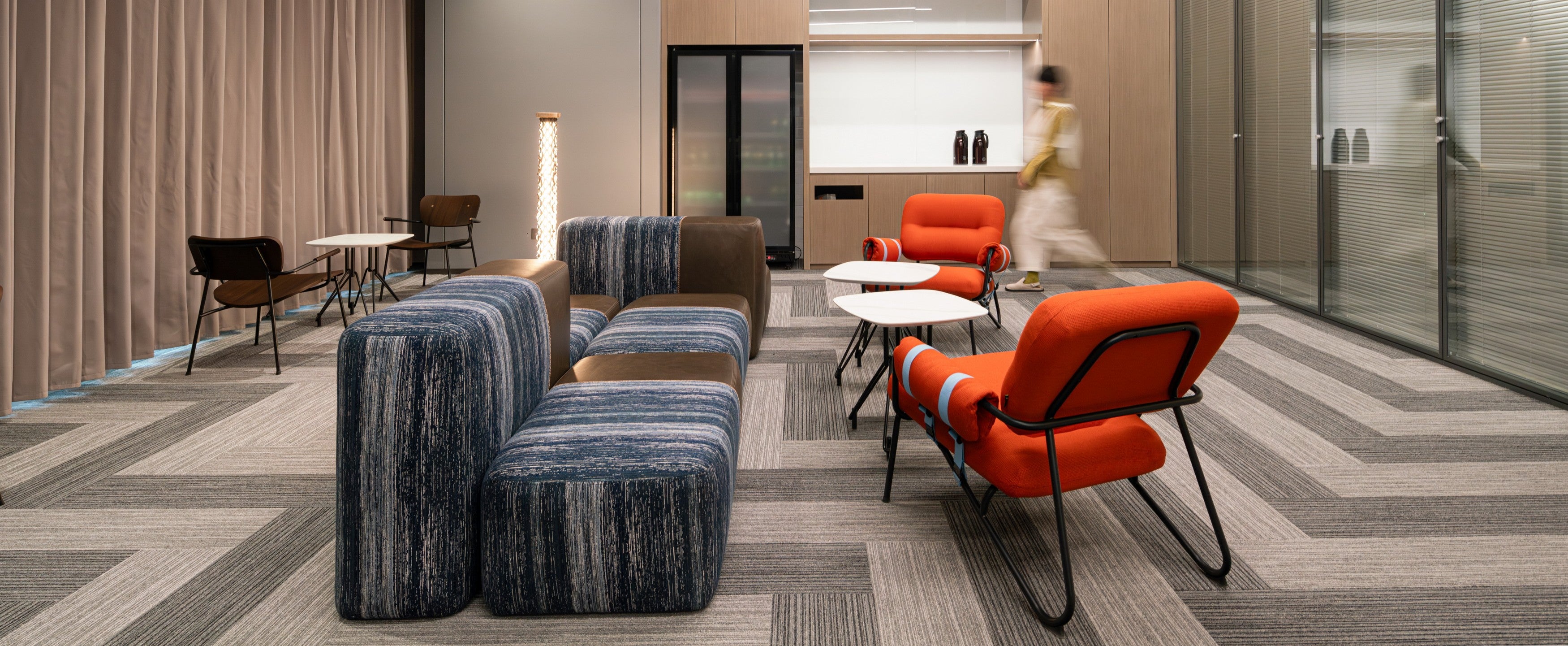 Link Armchairs in an Office Room 