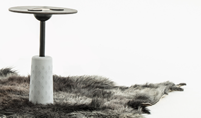 NOMAD Tea Table - Covered with Yak-Leather